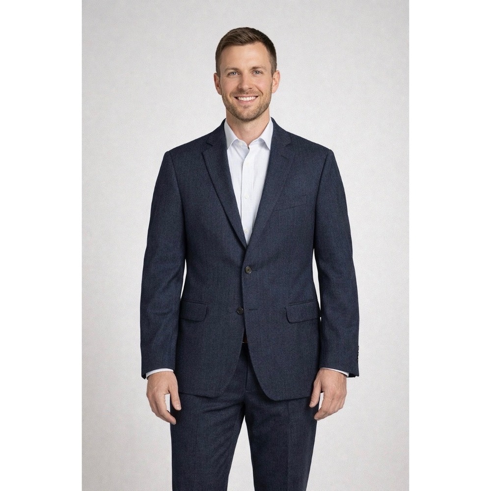 Banana Republic Mens 40S Modern Slim Fit Navy Blue 100% Wool Blazer Sport Coat
